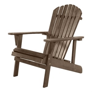Saint Birch Transitional Solid Wood Adirondack Chair in Brown