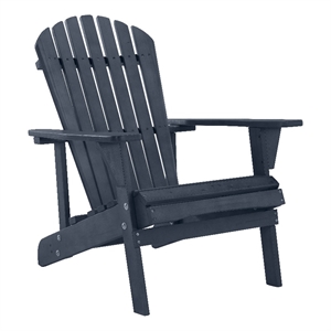 Saint Birch Transitional Solid Wood Adirondack Chair in Navy Blue