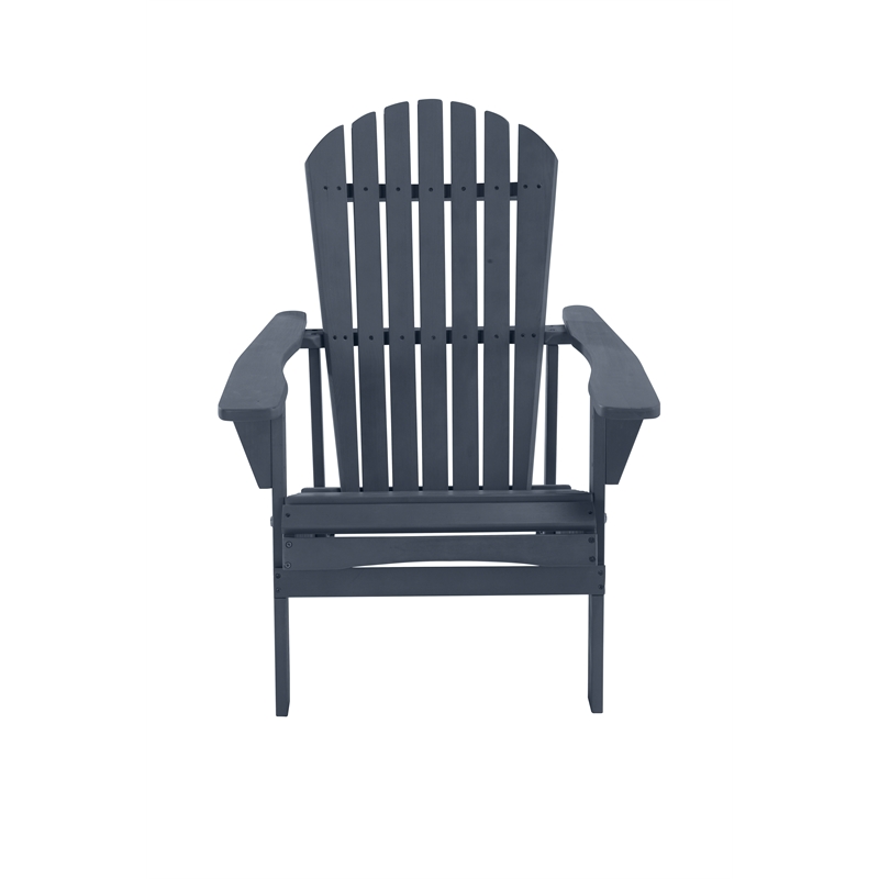 Saint Birch Transitional Solid Wood Adirondack Chair in Navy Blue