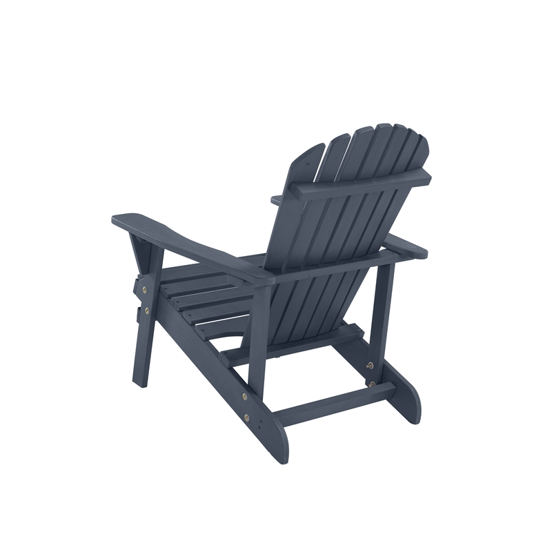 Saint Birch Transitional Solid Wood Adirondack Chair in Navy Blue