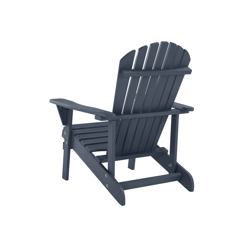 Saint Birch Transitional Solid Wood Adirondack Chair in Navy Blue