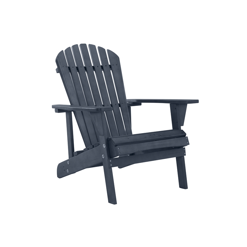Saint Birch Transitional Solid Wood Adirondack Chair in Navy Blue
