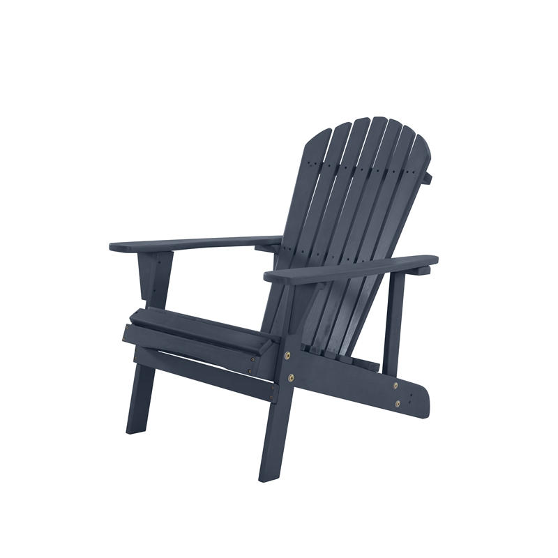 Saint Birch Transitional Solid Wood Adirondack Chair in Navy Blue