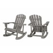 Saint Birch Waterfall Farmhouse Wood Adirondack Rocking Chair in Gray