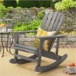 Saint Birch Waterfall Farmhouse Wood Adirondack Rocking Chair in Gray