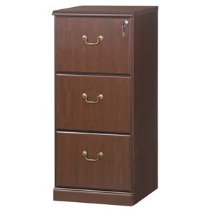 saint birch 3-drawer modern metal lateral file cabinet in cherry