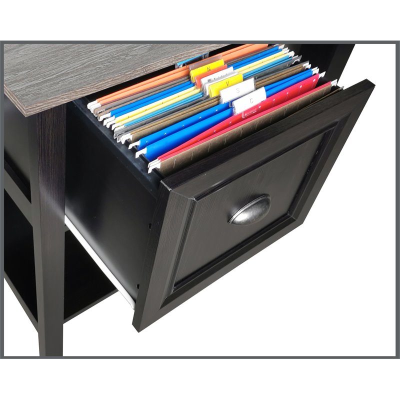 Saint Birch Ansel 1-Drawer Transitional Wood Writing Desk in Espresso