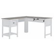 Saint Birch Ansel L-Shaped Transitional Wood Corner Desk in White