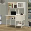 Saint Birch Ansel Modern Wood Writing Desk with Hutch in Antique White