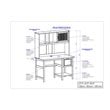 Saint Birch Ansel Modern Wood Writing Desk with Hutch in Antique White