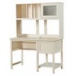 Saint Birch Ansel Modern Wood Writing Desk with Hutch in Antique White