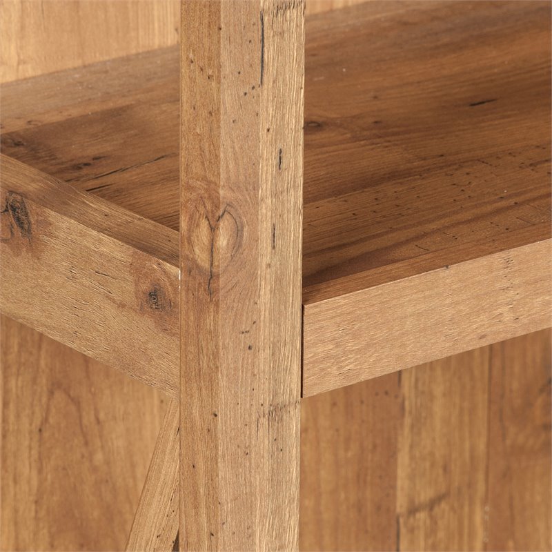 Saint Birch Houston 5-Shelf Transitional Wood Bookcase in Rustic Brown