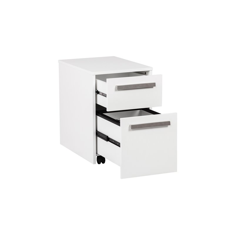 Saint Birch Miami 2-Drawer Modern Wood Mobile File Cabinet in White