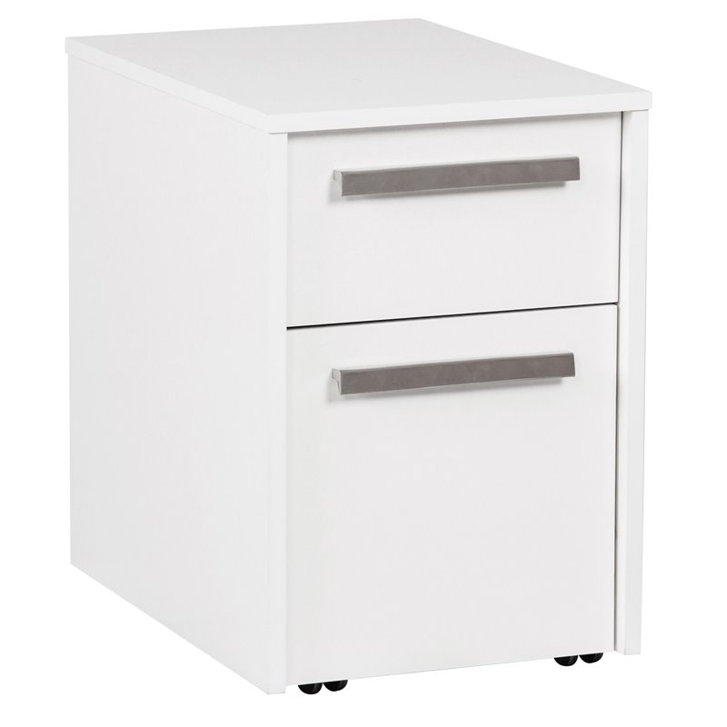 Saint Birch Miami 2-Drawer Modern Wood Mobile File Cabinet in White
