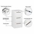 Saint Birch Miami 3-Drawer Modern Wood Lateral File Cabinet in White