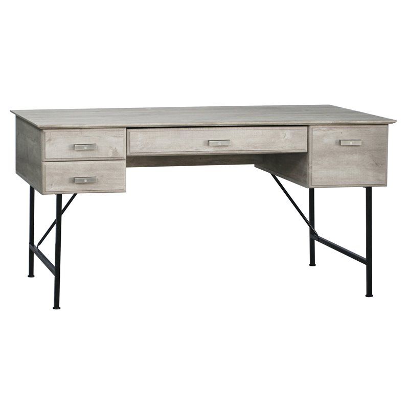 Saint Birch Elma 4Drawer Modern Wood Writing Desk in Washed Gray