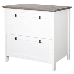 Saint Birch Finley 2-Drawer Modern Wood Lateral File Cabinet in White/Gray Oak