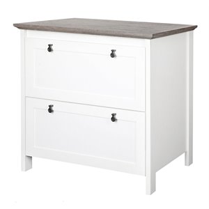 saint birch finley 2-drawer modern wood lateral file cabinet in white/gray oak