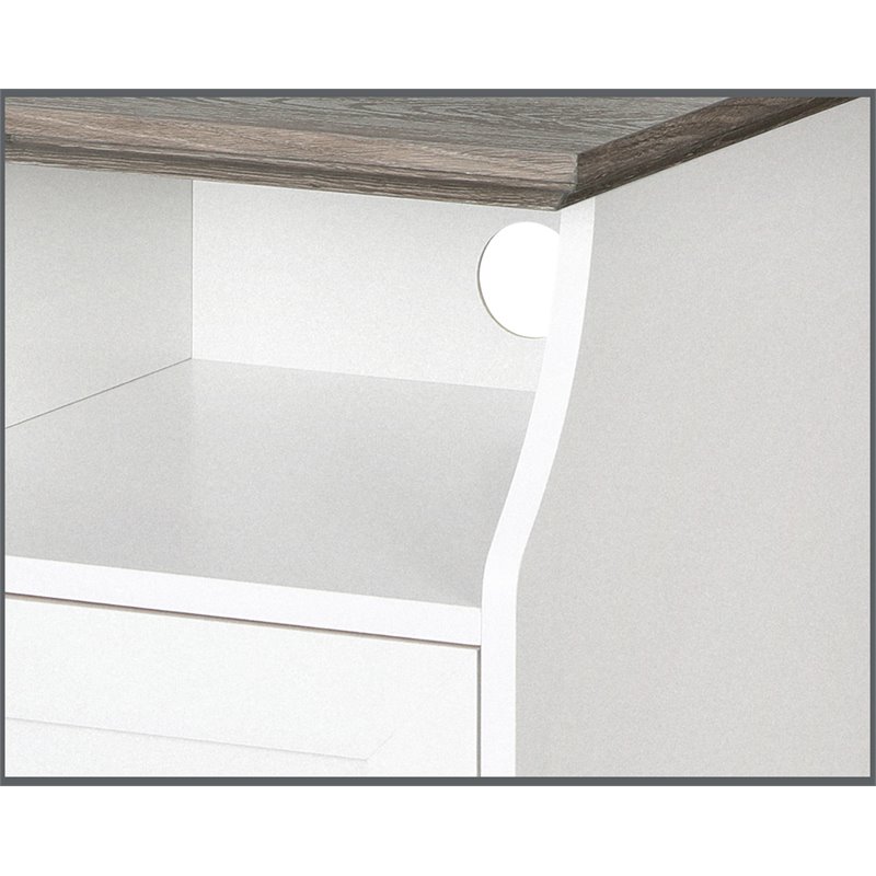 Saint Birch Finley 2-Door Modern Wood File Cabinet in White and Gray Oak