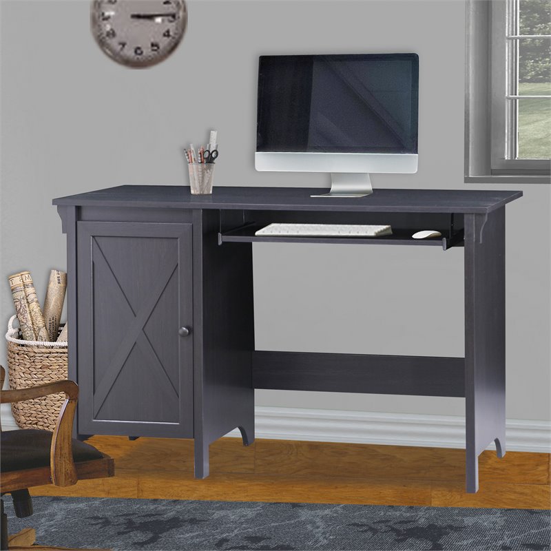 Saint Birch Hawksbury Farmhouse 1-Door Wood Writing Desk in Espresso