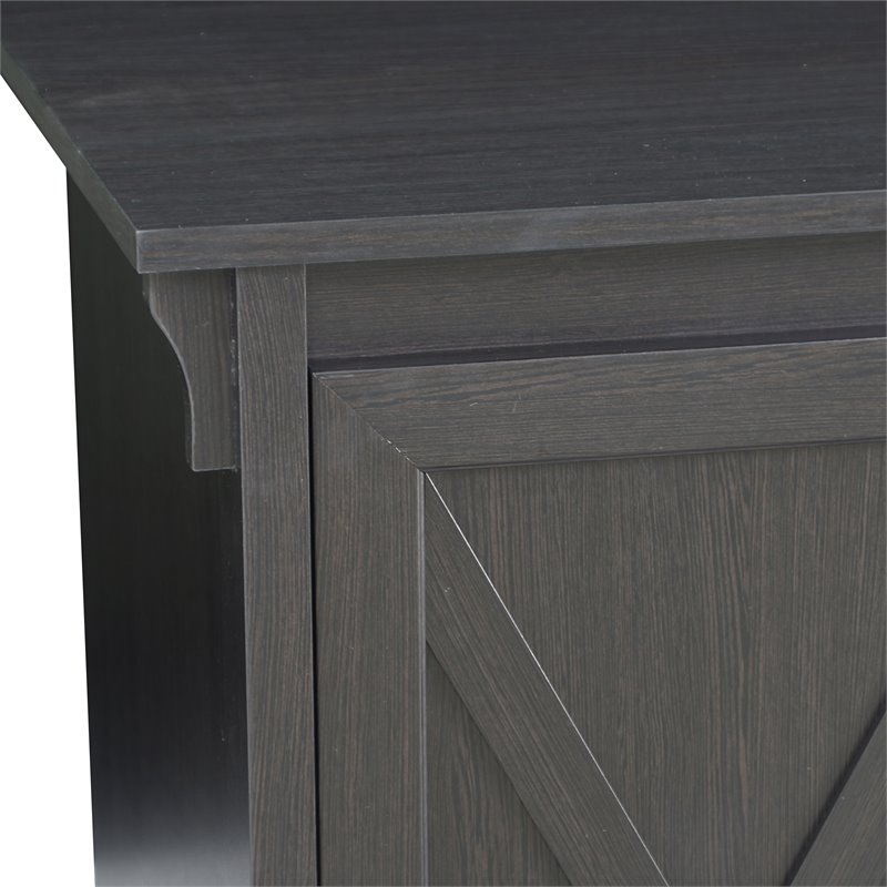 Saint Birch Hawksbury Farmhouse 1-Door Wood Writing Desk in Espresso