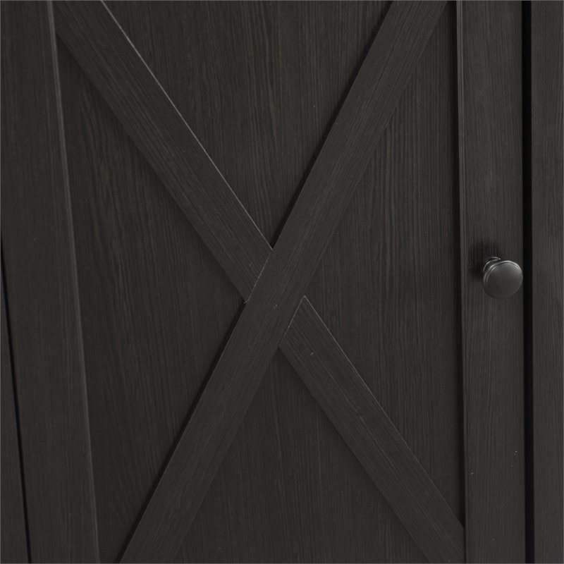 Saint Birch Hawksbury Farmhouse 1-Door Wood Writing Desk in Espresso