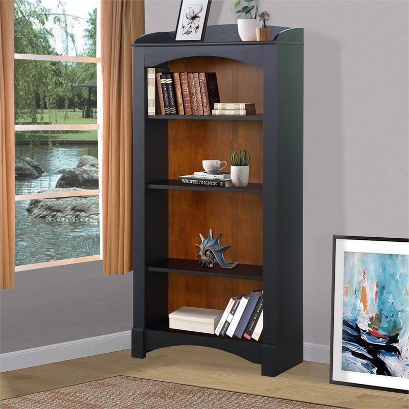Saint Birch Hawksbury 4-Shelf Traditional Wood Bookcase in Espresso