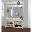 Saint Birch Hawksbury Modern Wood Hall Tree & Shoe Bench in Antique White