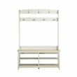 Saint Birch Hawksbury Modern Wood Hall Tree & Shoe Bench in Antique White
