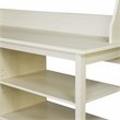 Saint Birch Hawksbury Modern Wood Hall Tree & Shoe Bench in Antique White