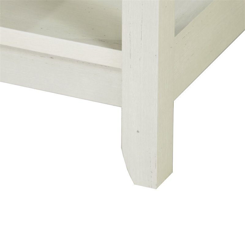 Saint Birch Hawksbury Modern Wood Hall Tree & Shoe Bench in Antique White