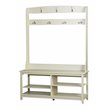 Saint Birch Hawksbury Modern Wood Hall Tree & Shoe Bench in Antique White