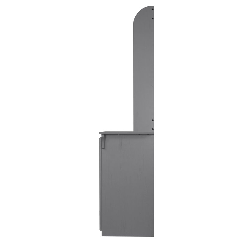 Saint Birch Hawksbury Farmhouse Wood Hall Tree & Cabinet in Gray