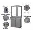 Saint Birch Hawksbury Farmhouse Wood Hall Tree & Cabinet in Gray