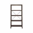 Saint Birch Logan 4-Shelf X-Cross Modern Wood Bookcase in Walnut