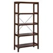 Saint Birch Logan 4-Shelf X-Cross Modern Wood Bookcase in Walnut