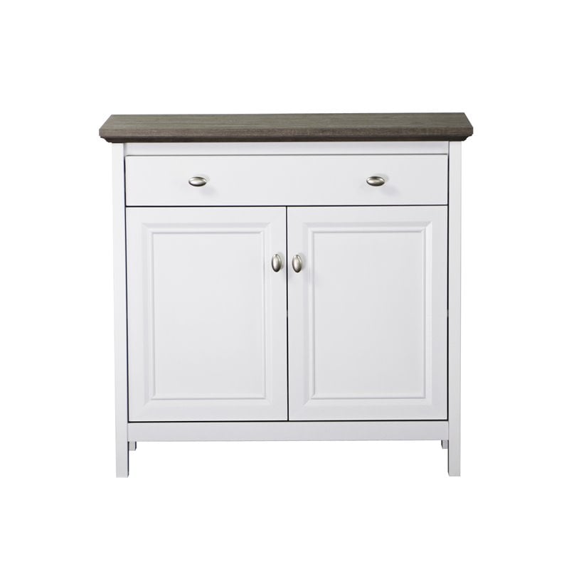 Saint Birch Olivia Modern Wood Storage Cabinet in Gray Oak/White