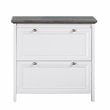 Saint Birch Olivia Modern Wood File Cabinet in Gray Oak/White