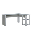 Saint Birch Hanzila L-Shaped Modern Wood Executive Desk in Cape Code Gray