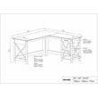 Saint Birch Honduras L-Shaped Farmhouse Wood Writing Desk in Washed Gray