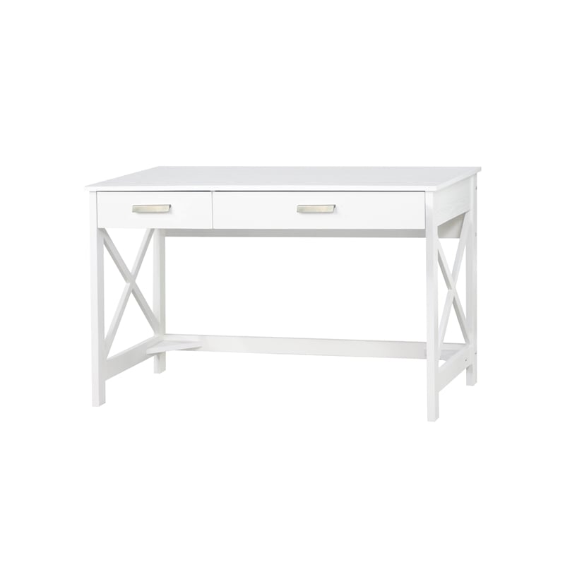 Saint Birch Alaska Contemporary Wood 47 inches Wrinting Desk in White