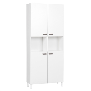 saint birch alaska wood 10 cube bookcase with doors in white