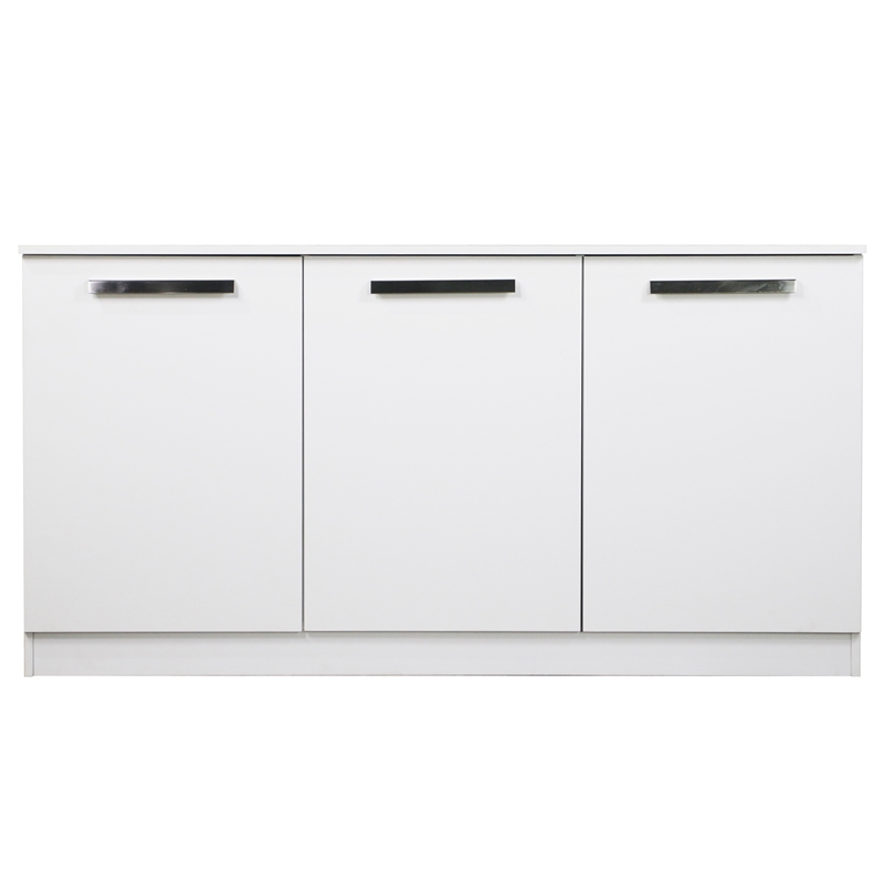 Saint Birch Alaska Wood 3 Door Credenza File Cabinet in White