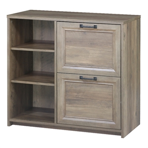 saint birch alaska wood 2 drawer file cabinet with 3 shelf in oak