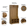 Saint Birch Austin Contemporary Wood Hall Tree And Shoe Bench in Old Pine