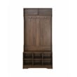 Saint Birch Brunei Wood Hall Tree and Shoe Bench in Dark Walnut