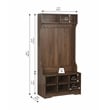 Saint Birch Brunei Wood Hall Tree and Shoe Bench in Dark Walnut