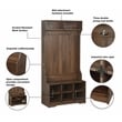 Saint Birch Brunei Wood Hall Tree and Shoe Bench in Dark Walnut