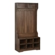 Saint Birch Brunei Wood Hall Tree and Shoe Bench in Dark Walnut
