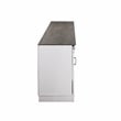 Saint Birch Finley 56 Inch Wood TV Stand With 2 Barn Doors in Gray Oak and White
